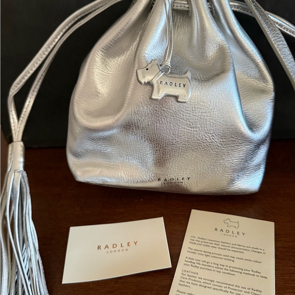 RADLEY LONDON Silver Mini Bag with Metallic Sheen cross body